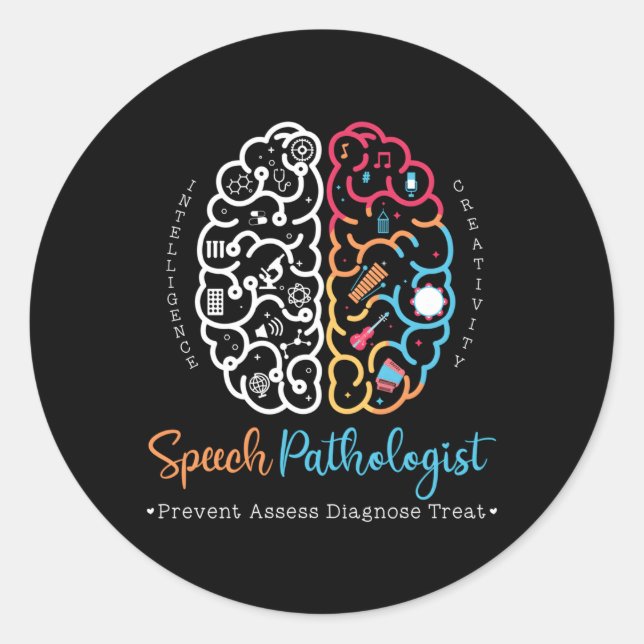 Brain Of A Speech Pathologist Speech Language Ther Classic Round Sticker (Front)
