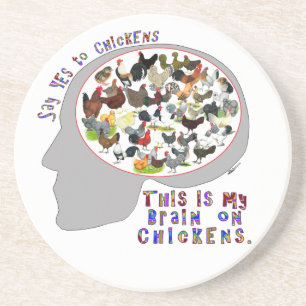 Brain On Chickens Coaster