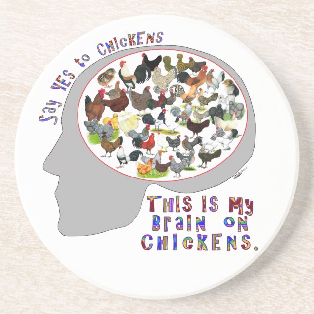 Brain On Chickens Coaster (Front)