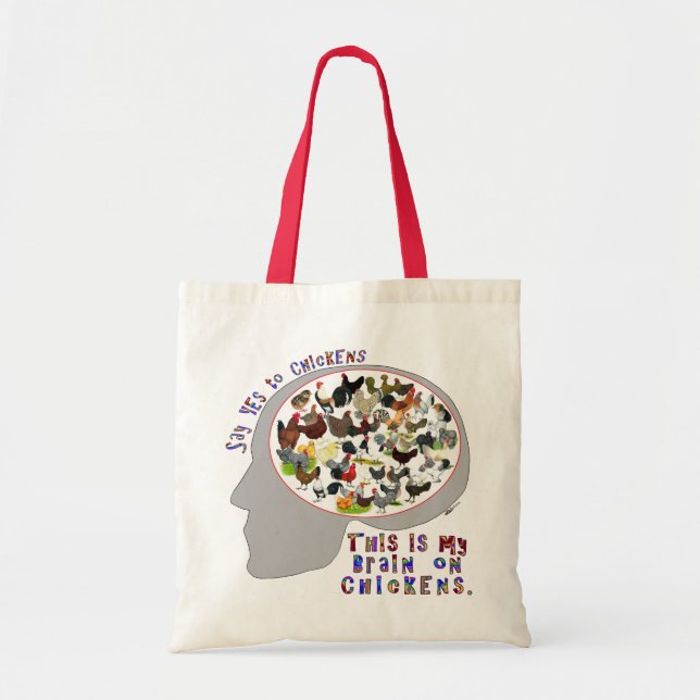 Brain On Chickens Tote Bag (Front)