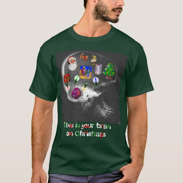 Brain on Christmas T-Shirt (Front)