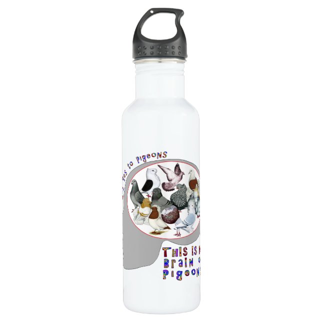 Brain On Pigeons 710 Ml Water Bottle (Front)