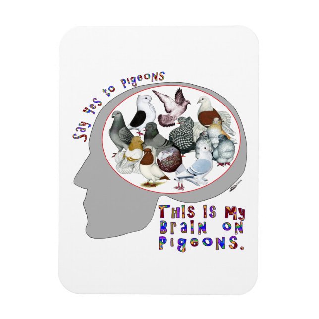 Brain On Pigeons Magnet (Vertical)
