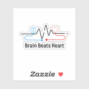 Brain Over Heart Sticker