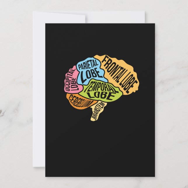 Brain Parts Surgery Doctor Neurology Surgeon Graph Thank You Card (Front)