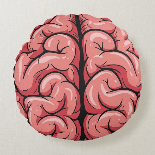 Brain Pattern Round Cushion (Front)