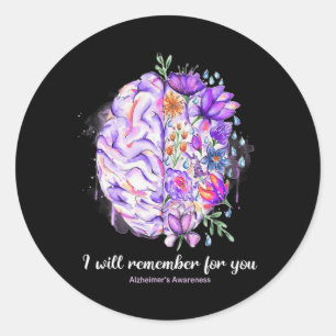 Brain Remember For You Alzheimerheimer Brain Aware Classic Round Sticker