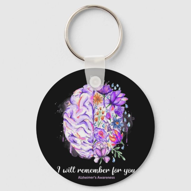 Brain Remember For You Alzheimerheimer Brain Aware Key Ring (Front)