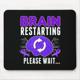 Brain Restarting - Epilepsy Purple Ribbon Men Mouse Pad