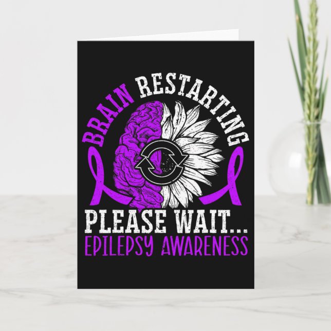 Brain Restarting Please Wait Epileptic Epilepsy Aw Card (Front)