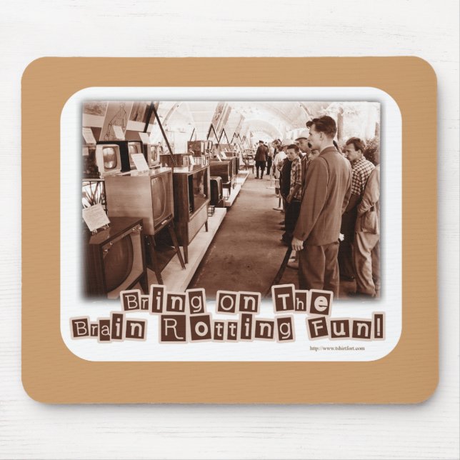 Brain Rotting Fun Funny Retro Photo Slogan Mouse Pad (Front)