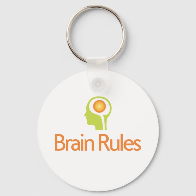 Brain Rules! Green Head Version Keychain (Front)