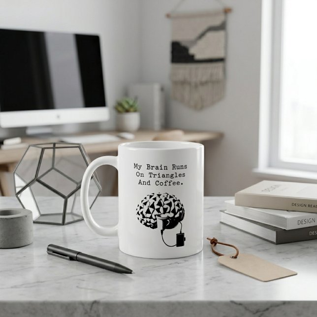 Brain Runs On Triangles Coffee Geometry Lover Mug (Creator Uploaded)