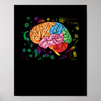 Brain Science And Art Neuroscience Neurologist Poster