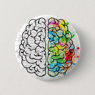 brain series 6 cm round badge