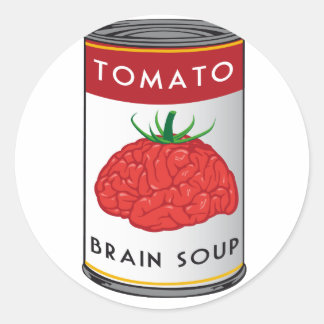 brain soup classic round sticker