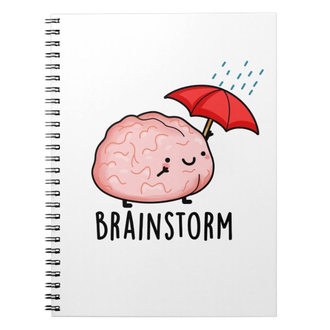 Brain Storm Funny Anatomy Pun  Notebook (Front)