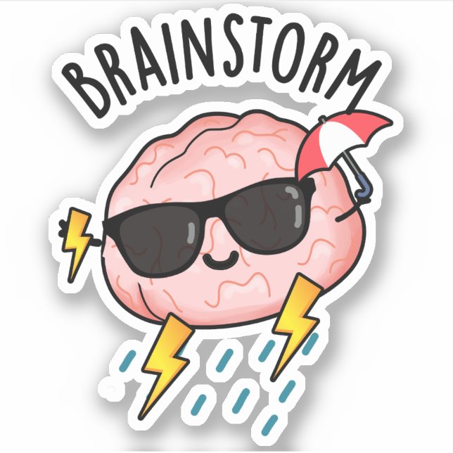 Brain Storm Funny Weather Pun  (Front)