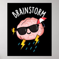 Brain Storm Funny Weather Pun Dark BG