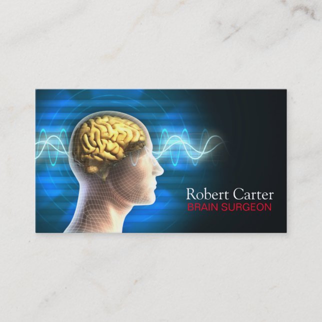 Brain Surgeon / Psychologist Human Head Body Business Card (Front)