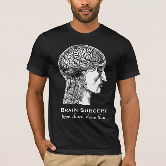 Brain Surgery Neurologists Antique Medical Drawing T-Shirt (Front)