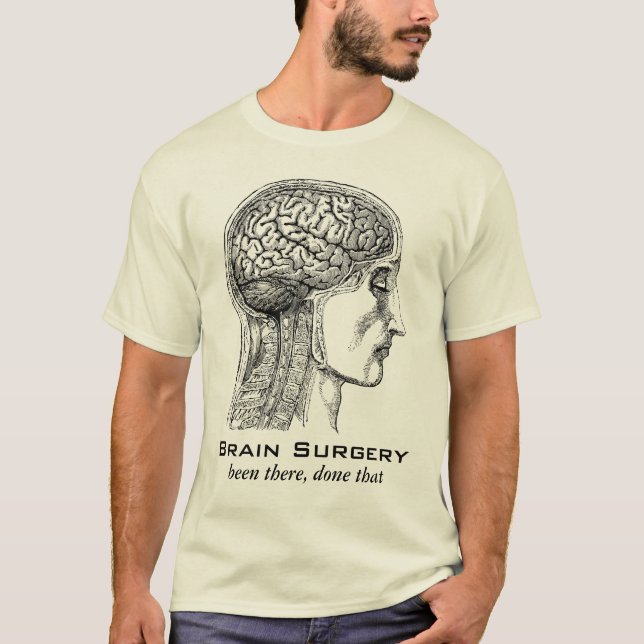 Brain Surgery Survivor Antique Medical Engraving T-Shirt (Front)