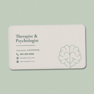 Brain Symbol - Therapist & Psychologist Business Card
