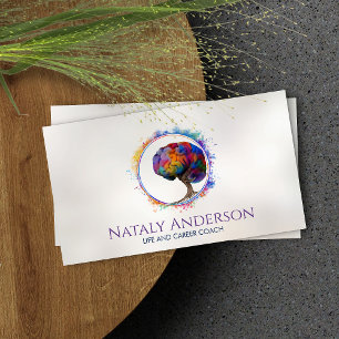 Brain Tree of life - Colourful Foliage Business Card