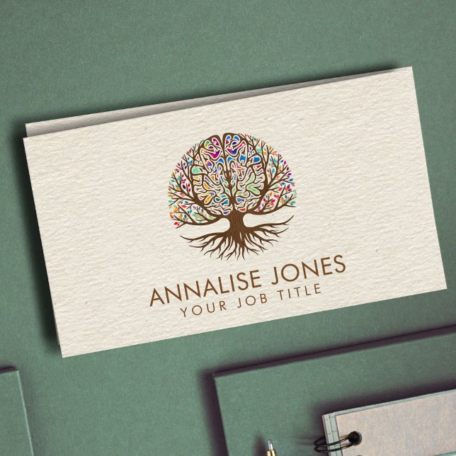 Brain Tree of life - Colourful Leaves Business Card (Creator Uploaded)