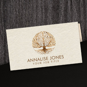 Brain Tree of life - Golden Leaves Business Card