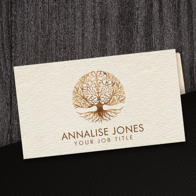 Brain Tree of life - Golden Leaves Business Card (Creator Uploaded)