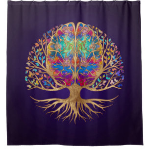 Brain Tree of life - Realm of colours Shower Curtain