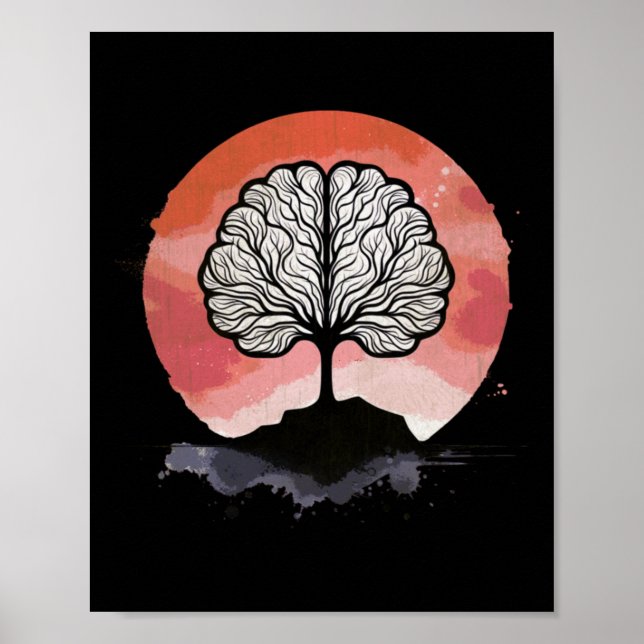 Brain Tree Sunset Artwork  Poster (Front)