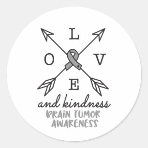 Brain Tumor Awareness, brain cancer Classic Round Sticker