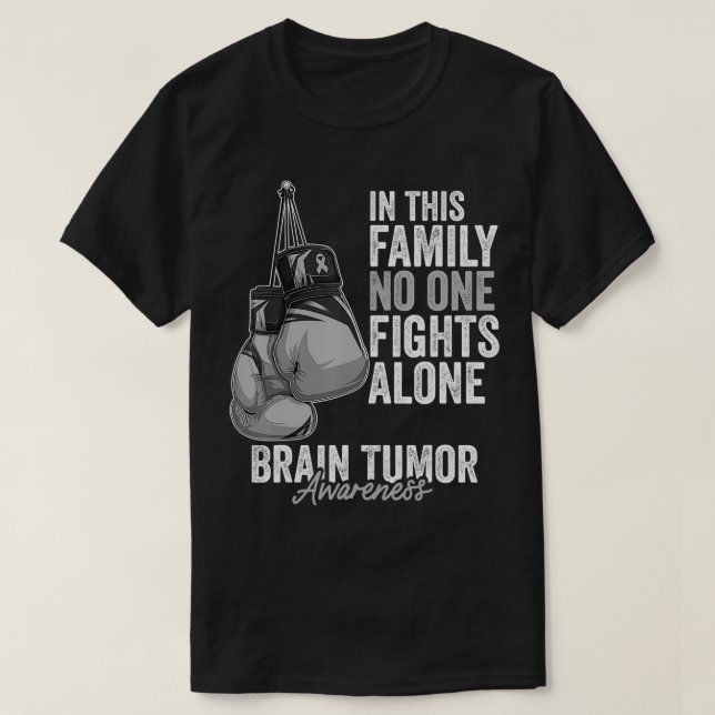 Brain Tumor Awareness Month Boing Gloves Gray Canc T-Shirt (Design Front)