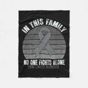 Brain Tumor Awareness Retro Vintage Brain Cancer A Fleece Blanket