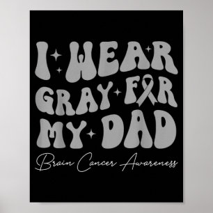 Brain tumor awareness wear gray for dad strong poster