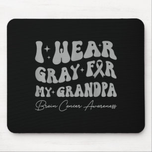 Brain tumor awareness wear gray for grandpa mouse pad