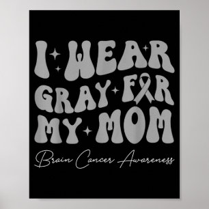 Brain tumor awareness wear gray for mom strong poster