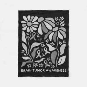 Brain tumor awareness wear gray in may strong fleece blanket