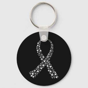 Brain Tumour Awareness Brain Cancer Grey Ribbon Me Key Ring