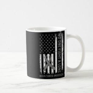 Brain Tumour Awareness Brain Cancer Usa Flag Grey  Coffee Mug