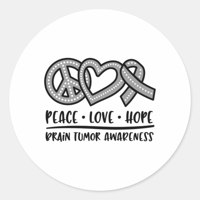 Brain Tumour Awareness, brain tumour Classic Round Sticker (Front)