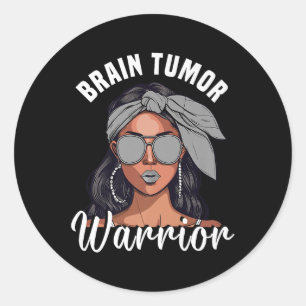 Brain Tumour Awareness Glioblastoma Warrior Brain  Classic Round Sticker