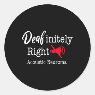 Brain Tumour Awareness Grey Ribbon Deafinitely Rig Classic Round Sticker