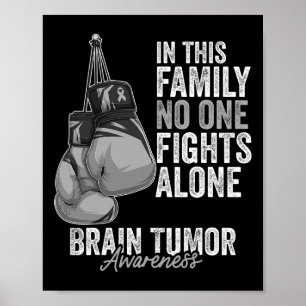 Brain Tumour Awareness Month Boxing Gloves Grey Ca Poster