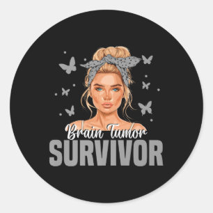 Brain Tumour Awareness Month Glioblastoma Survivor Classic Round Sticker