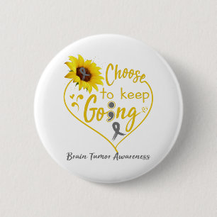 Brain Tumour Awareness Month Ribbon Gifts 6 Cm Round Badge