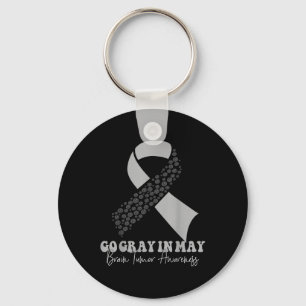 Brain Tumour Awareness Month Wear Cancer Ribbon Gr Key Ring