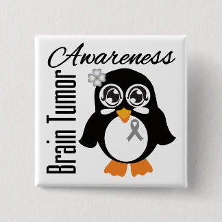 Brain Tumour Awareness Penguin 15 Cm Square Badge
